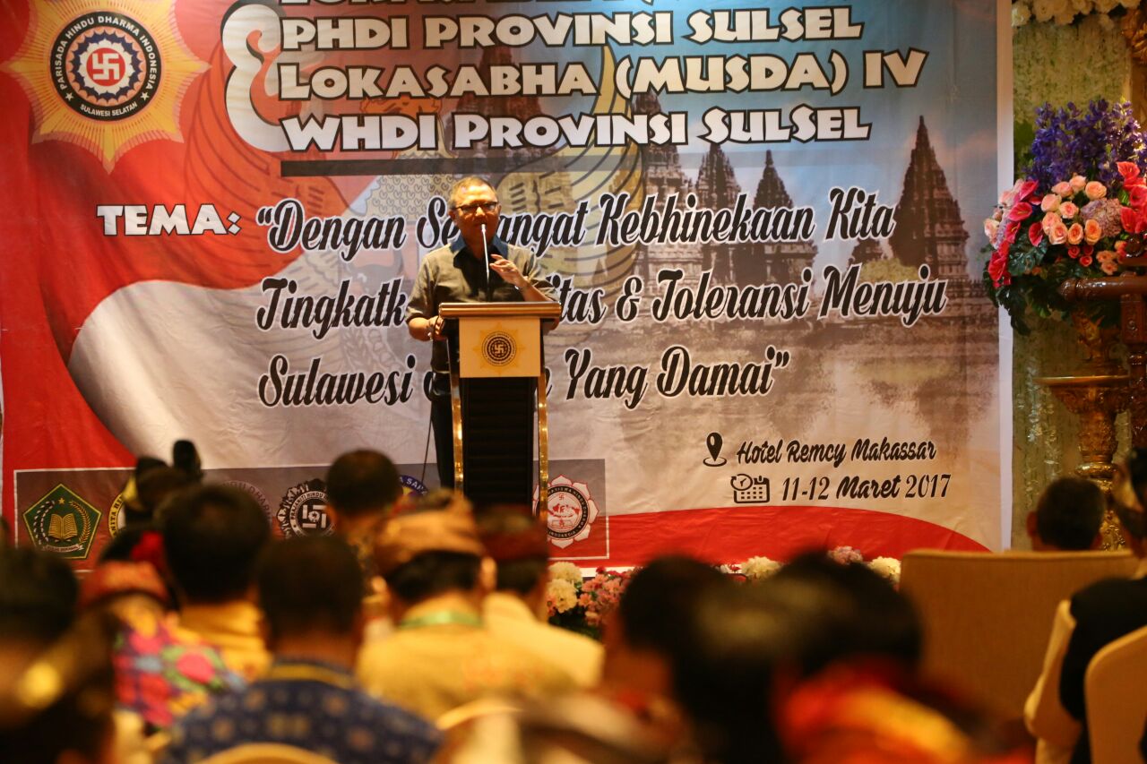Wagub Buka Musda VIII PHDI & Musda IV WHDI Sulsel
