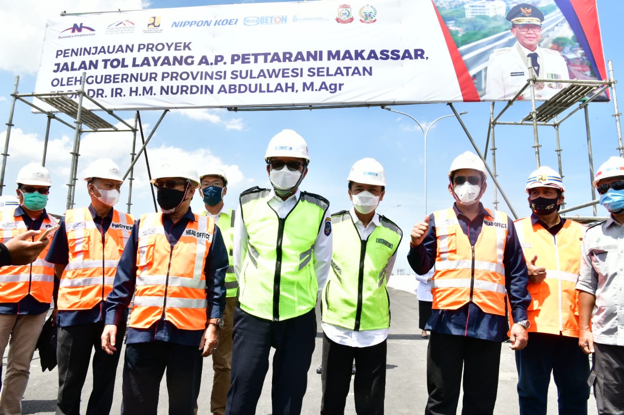 Gubernur Sulsel Tinjau Progres Proyek Jalan Tol AP Pettarani