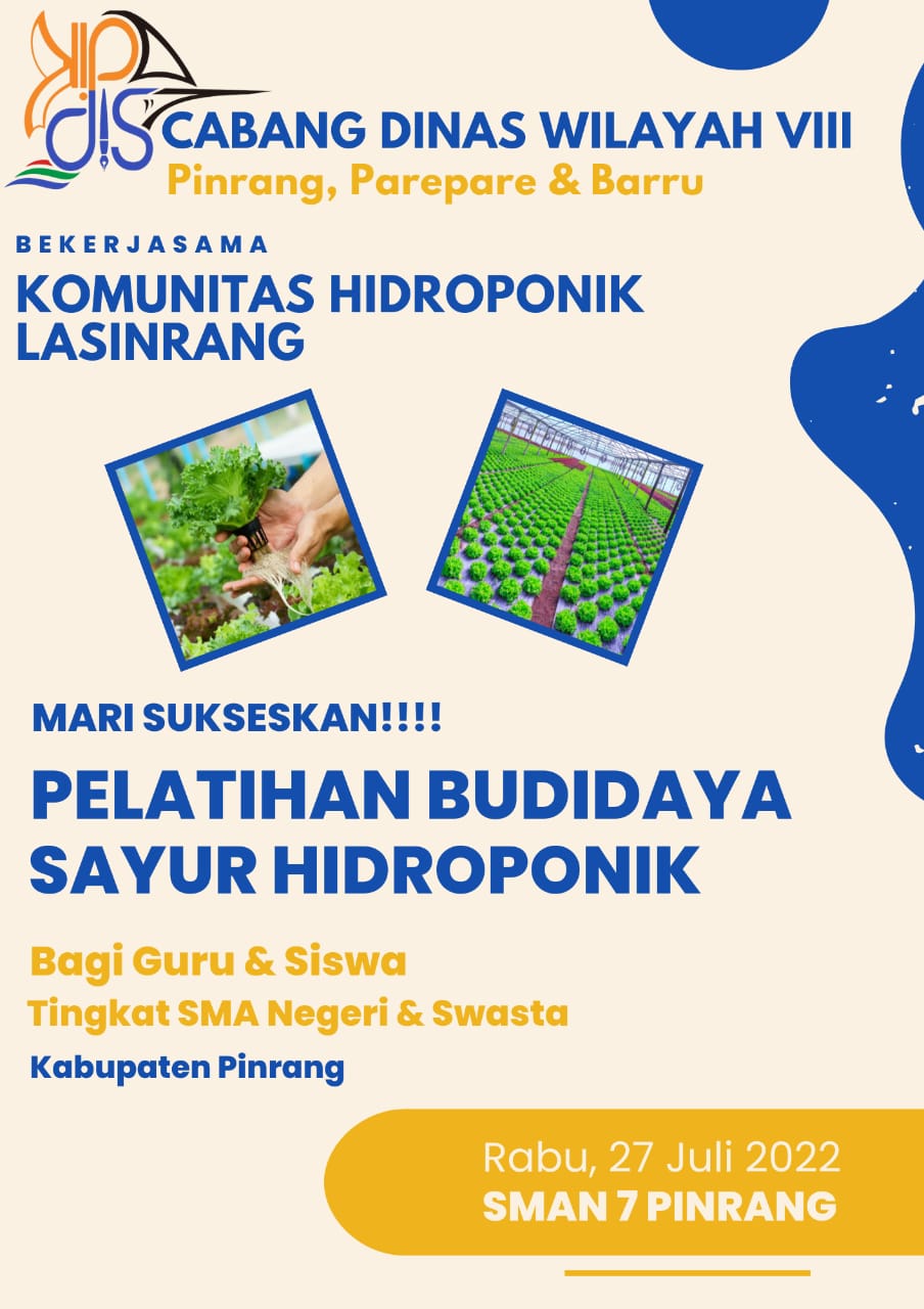 Cabang Dinas Wilayah VIII Sulsel Gandeng Komunitas Beri Edukasi dan Praktek Tanaman Sayur Hidroponik bagi SMA Sekabupaten Pinrang