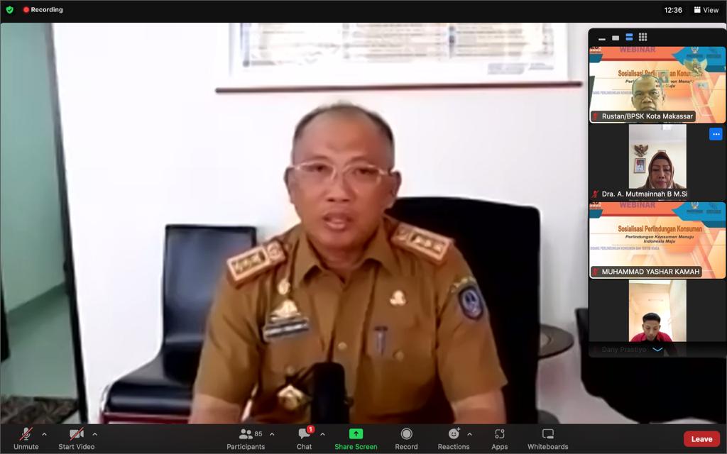 Pokja I Wakili PKK Sulsel Hadiri Webinar Sosialisasi Perlindungan Konsumen Menuju Indonesia Maju