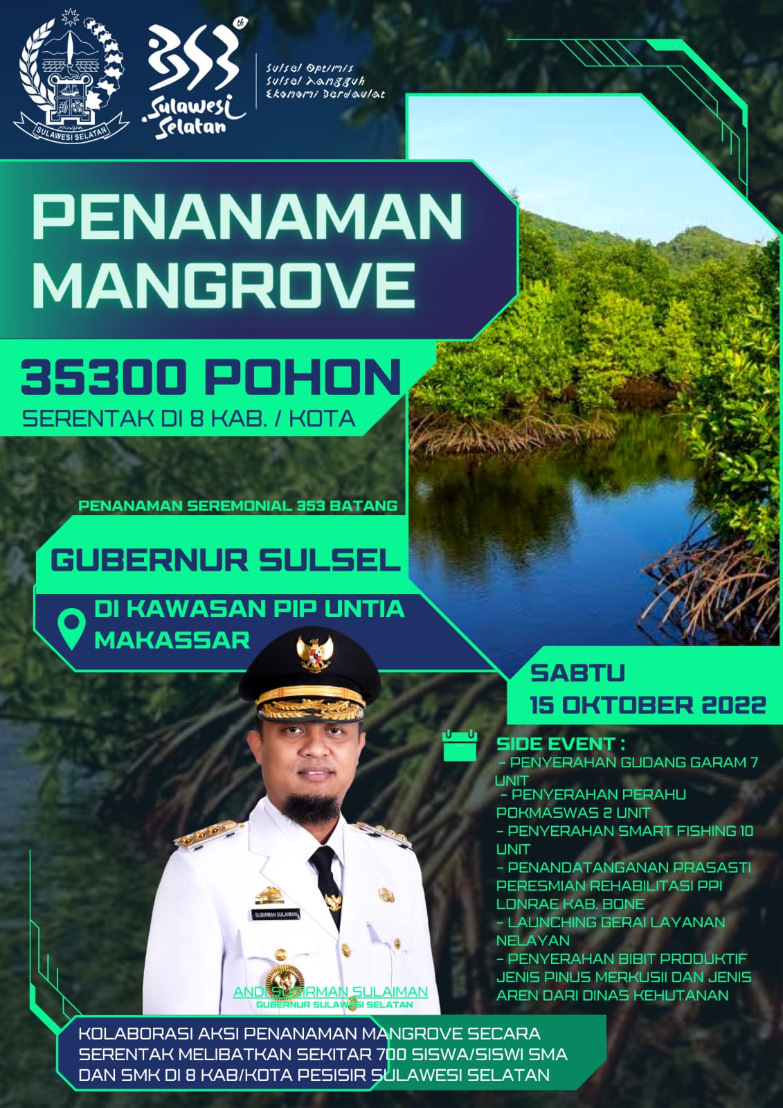 Besok, Gubernur Andi Sudirman Pimpin Penanaman 35.300 Pohon Mangrove
