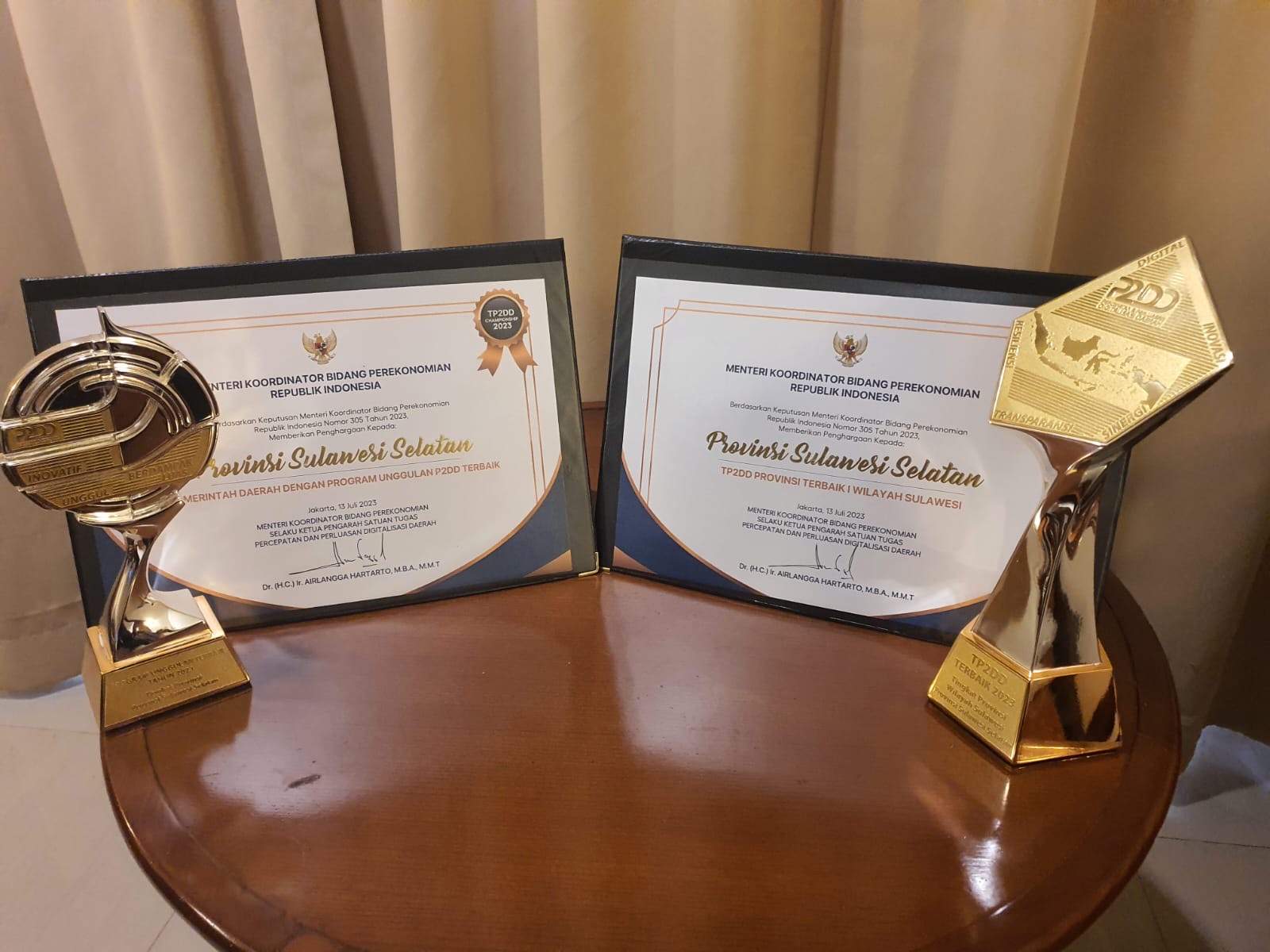 Pemprov Sulsel Raih Dua Penghargaan TP2DD Terbaik di Indonesia