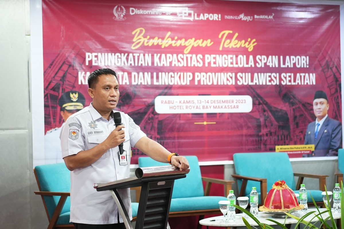 Target Penyelesaian Laporan Hingga 90 Persen Pada 2024 mendatang, Diskominfo-SP Sulsel Gelar Bimtek Pengelola dan Admin SP4N-LAPOR