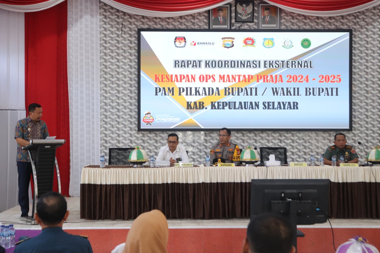 Bupati Basli Ali Tegaskan Peran Pemda dalam Rakor Kesiapan Pengamanan Tahapan Pilkada Selayar