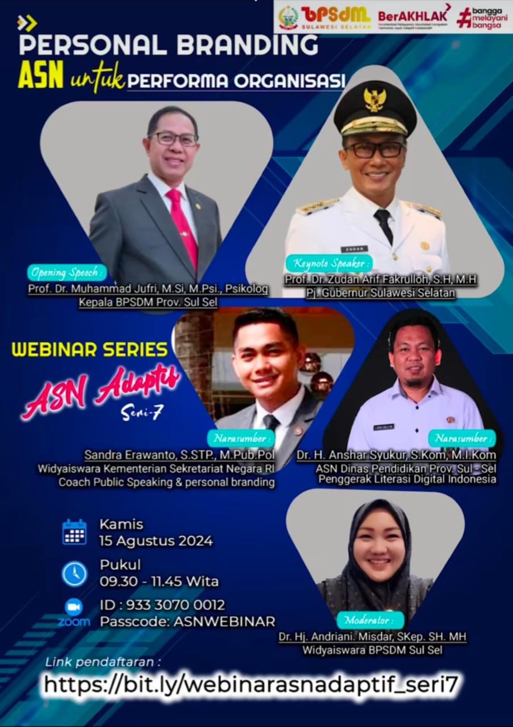 Webinar ASN Adaptif Series 7 Oleh BPSDM, Bahas Personal Branding ASN untuk Performa Organisasi