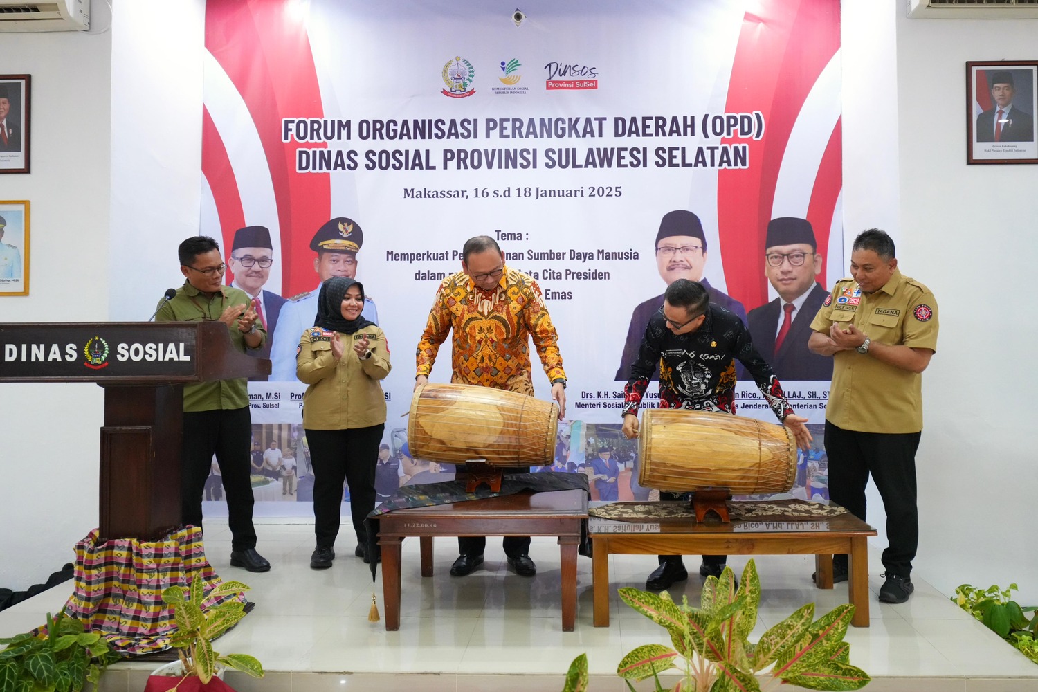 Didampingi Jufri Rahman Buka Forum OPD Dinsos 24 Kabupaten Kota, Sekjen Kemensos: Sulsel Terbaik dalam Mitigasi Bencana