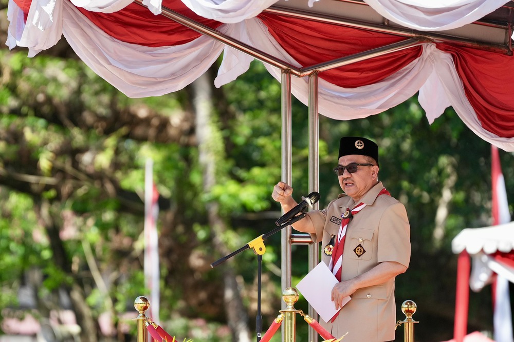 Sekda Sulsel Pimpin Apel Besar Hari Pramuka ke-64 di Barru