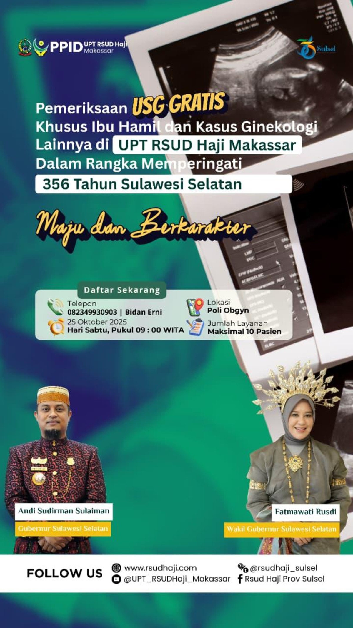 UPT RSUD Haji Makassar Gelar Pemeriksaan USG Gratis Sambut 356 Tahun Sulsel, Catat 25 Oktober!