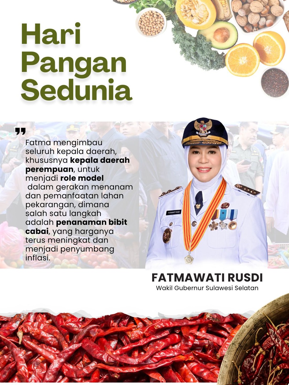 Harga Cabai Naik dan Jadi Penyumbang Inflasi, Wagub Fatmawati Imbau Warga Tanam di Pekarangan Rumah