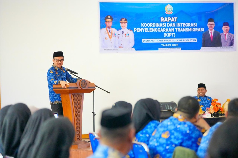 Sekprov Sulsel Buka Rakor KIPT, Ajak Sinergi Bangun Kawasan Transmigrasi Maju dan Mandiri