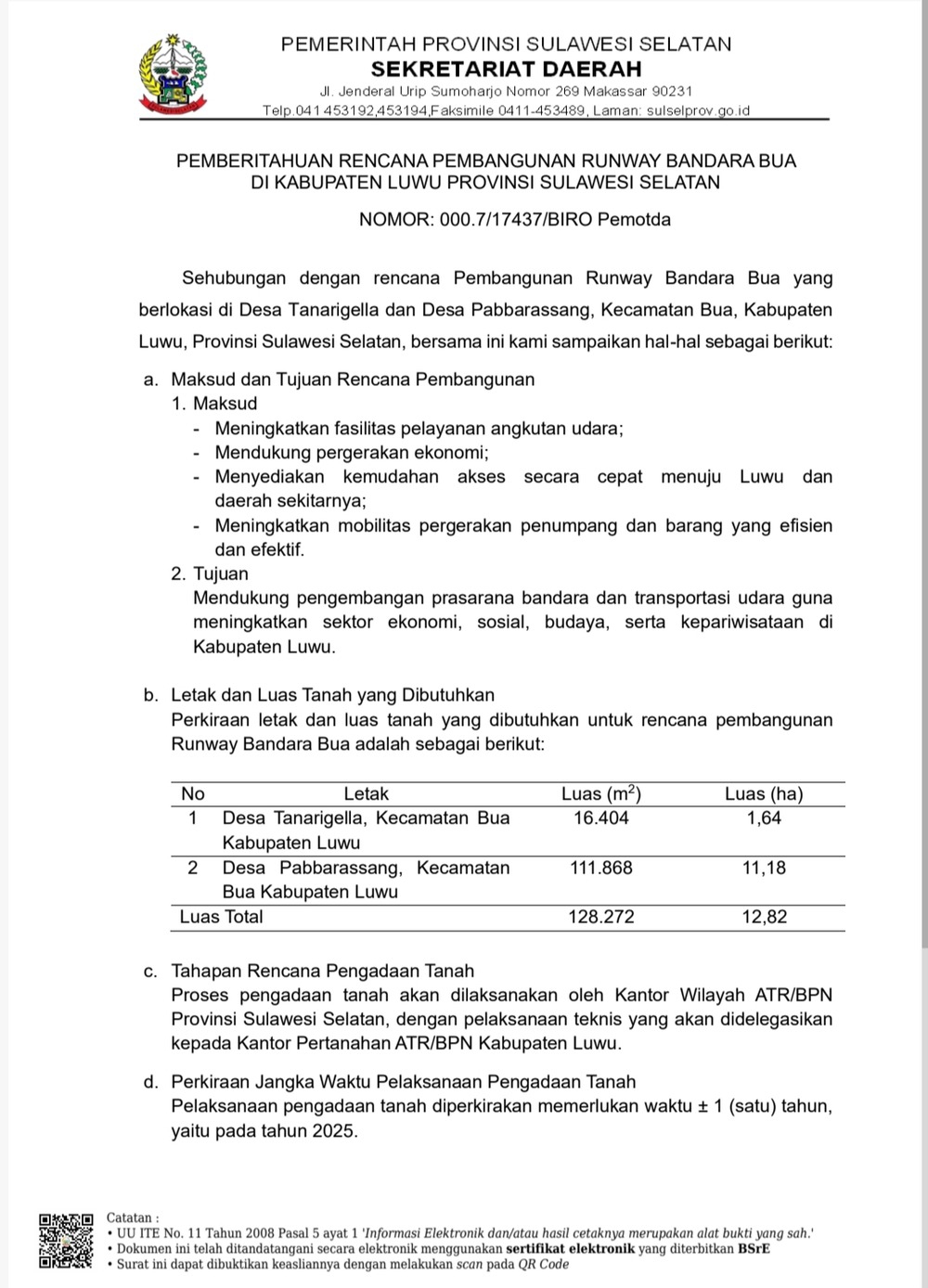 Runway Bandara Bua Akan Diperpanjang, Dibangun 2026–2027