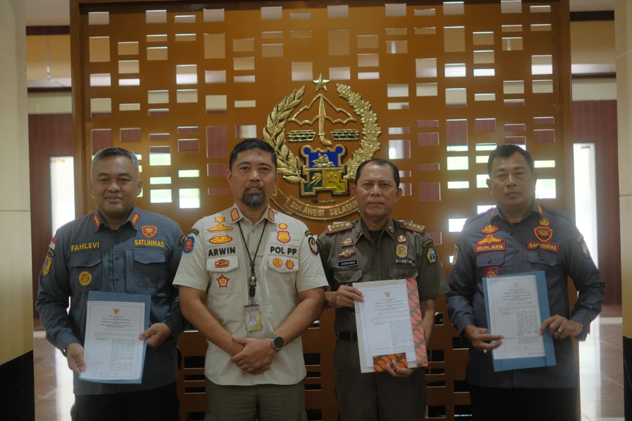 Satpol PP Pemprov Sulsel Teken MoU Penangan Kebakaran Perbatasan dengan Daerah