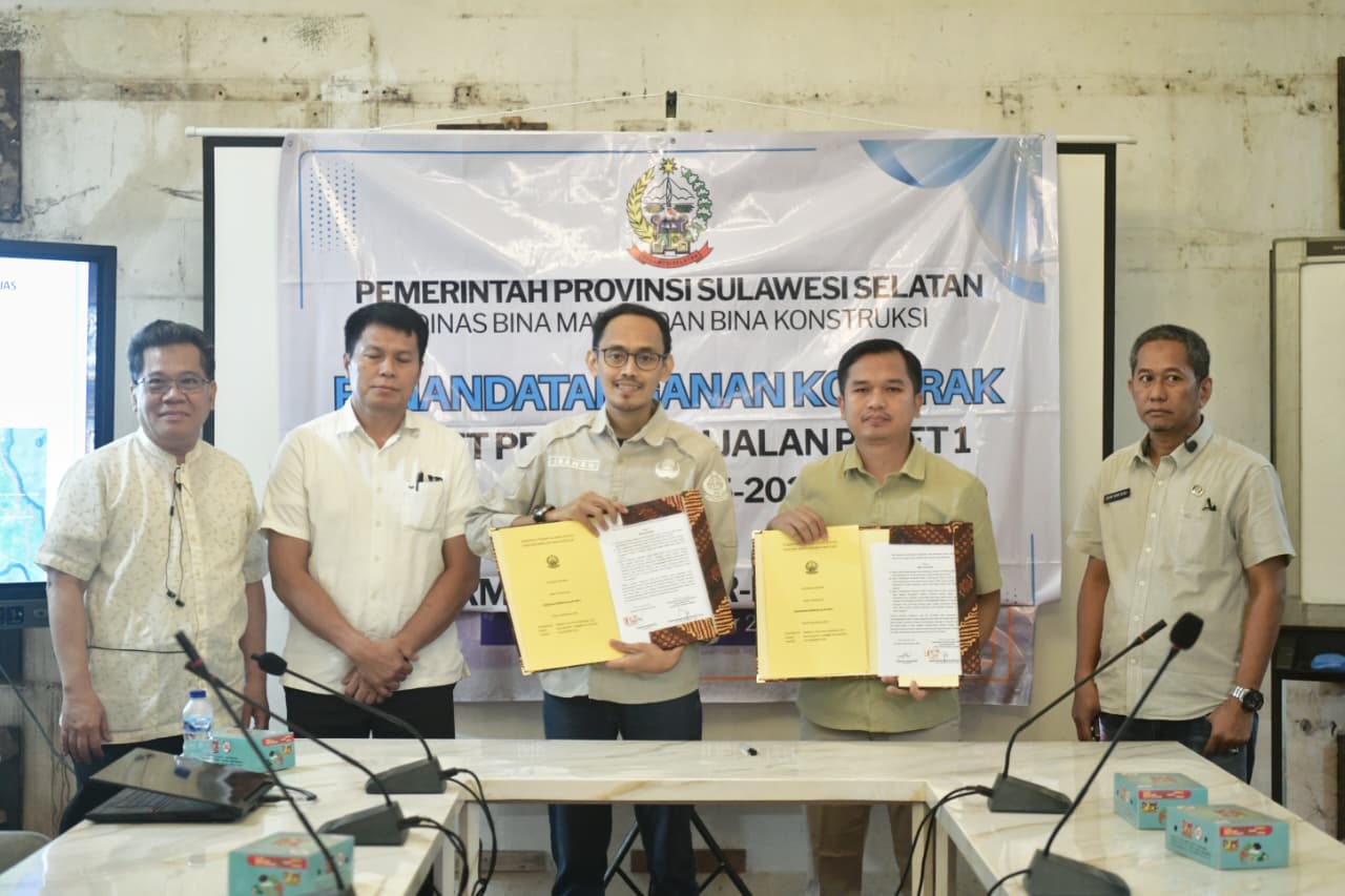Program MYP 2025-2027: Pemprov Sulsel Tanda Tangani Kontrak 3 Paket Preservasi Infrastruktur Jalan 805 Km Senilai Rp1,43 Triliun