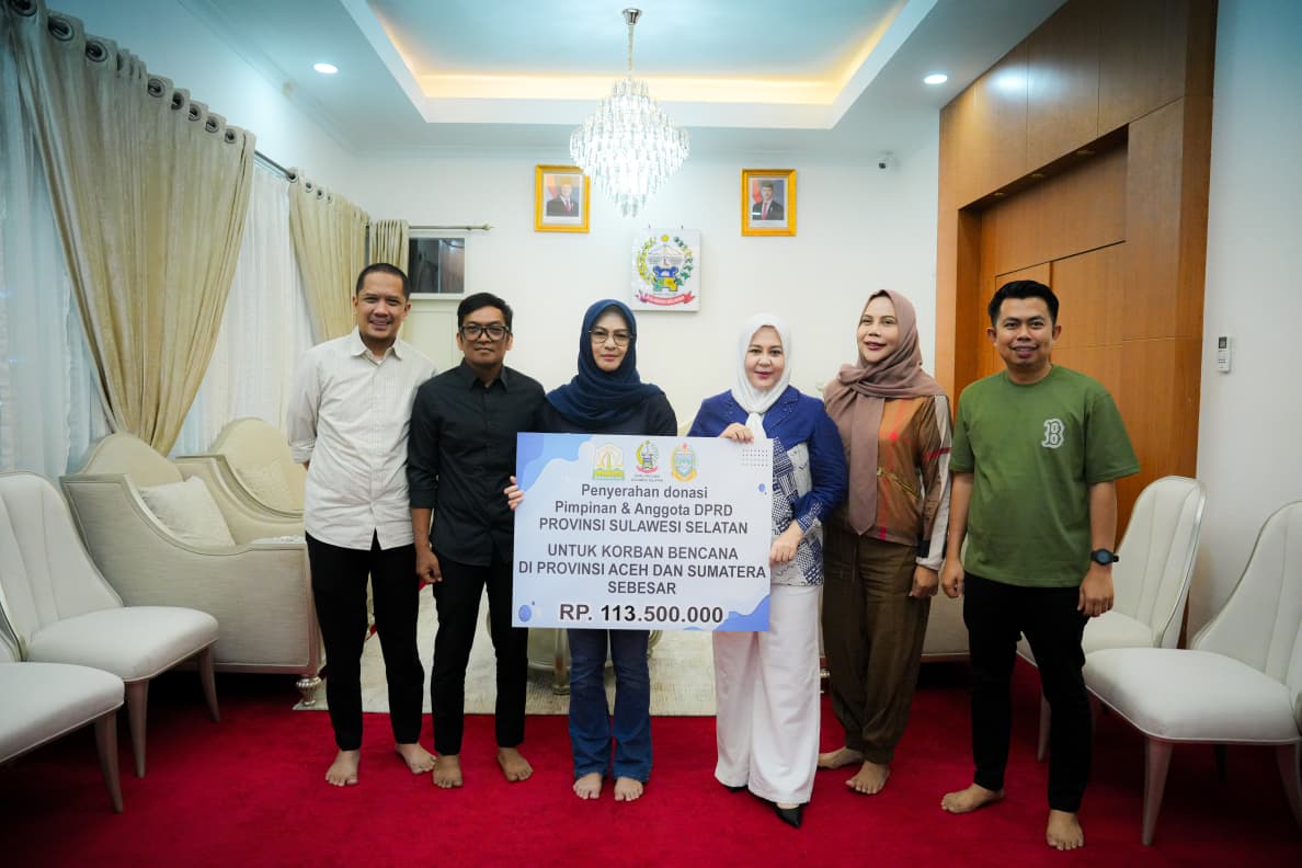 Pemprov Sulsel Terima Donasi DPRD, Wagub Fatmawati Ajak Masyarakat Salurkan Bantuan Melalui Posko BPBD