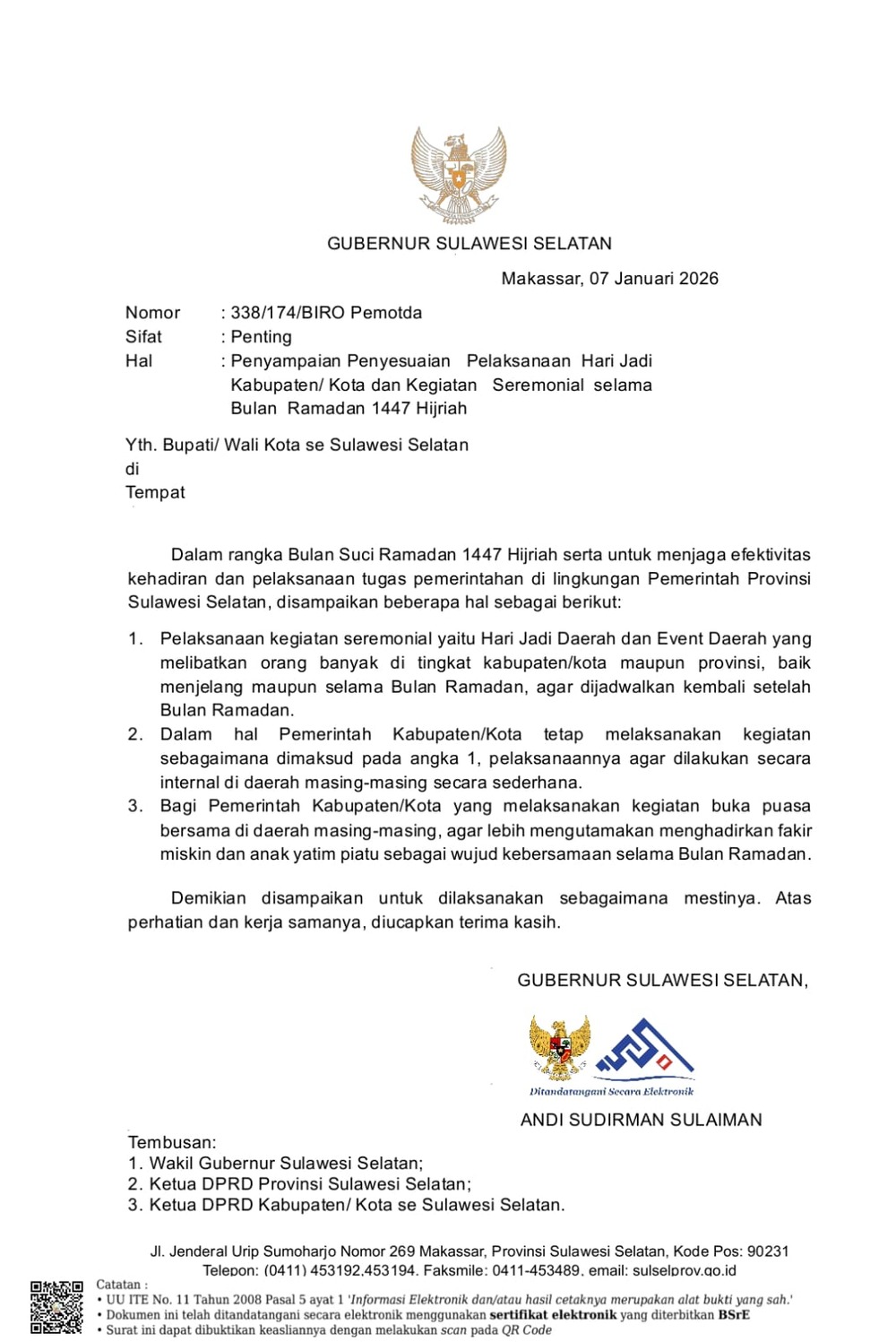 Menghadapi Bulan Ramadan, Kominfo: Gubernur Mengajak Berkah Ramadan Bagi Fakir Miskin dan Warga Tidak Mampu