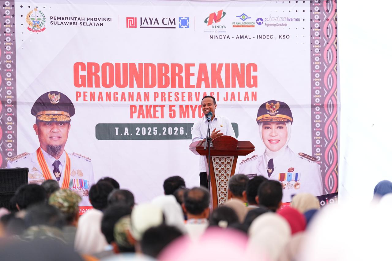 Perkuat Akses Makassar–Sinjai, Gubernur Sulsel Ground Breaking Paket 5 di Poros Tanabatue–Palattae Bone