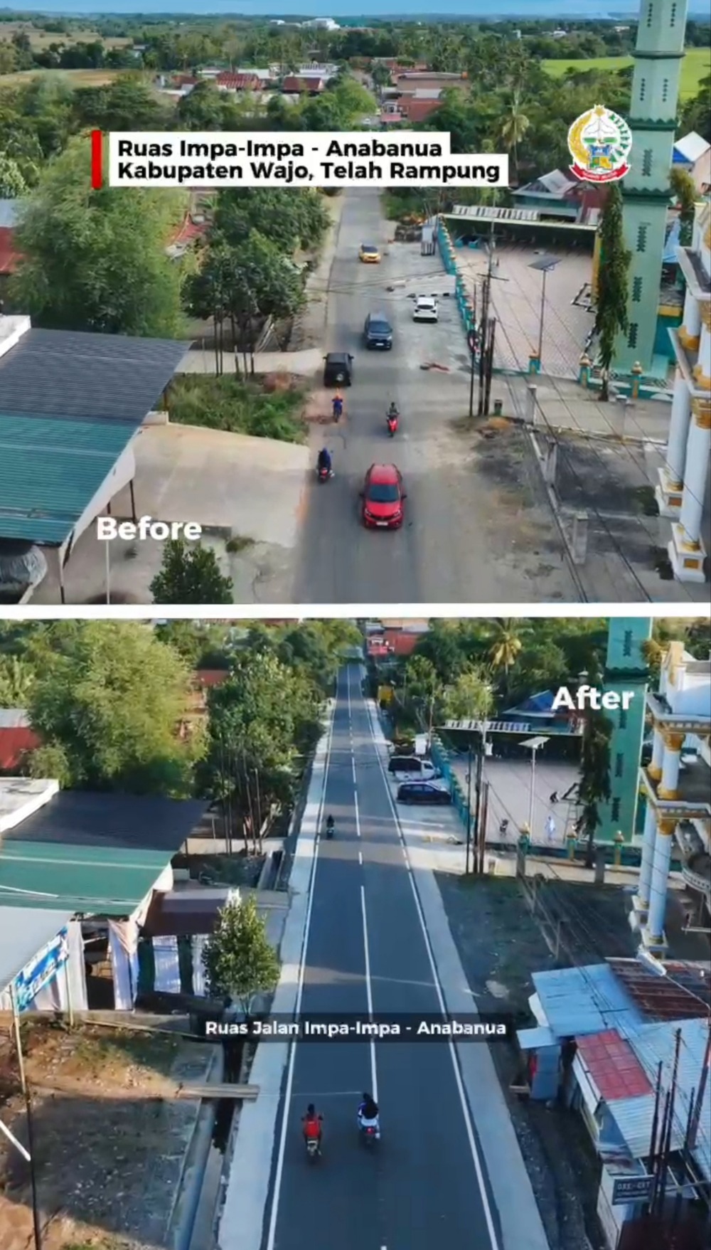 Ruas Jalan Impa-Impa - Anabanua di Wajo Mulus, Gubernur Sulsel: Mobilitas Warga Kian Lancar