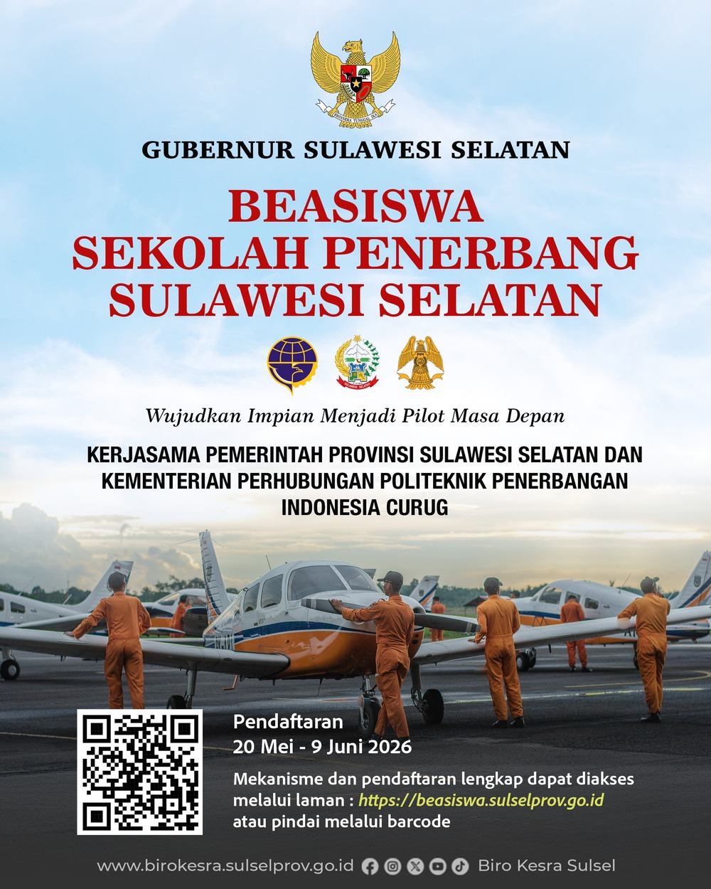 Pemprov Sulsel Buka Beasiswa Pilot 2026, Gubernur Andi Sudirman Ajak Generasi Muda Raih Cita-cita di Dunia Penerbangan