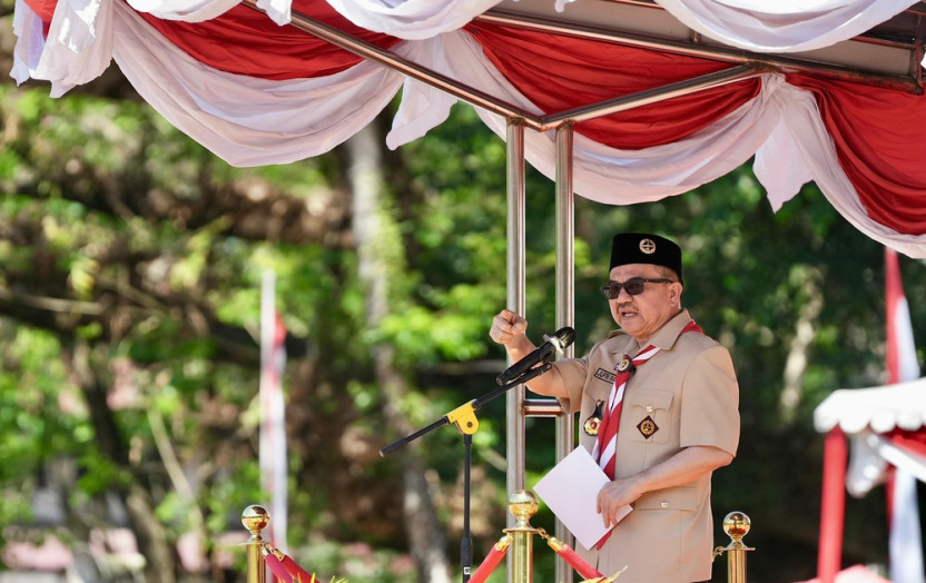 Sekda Sulsel Pimpin Apel Besar Hari Pramuka ke-64 di Barru